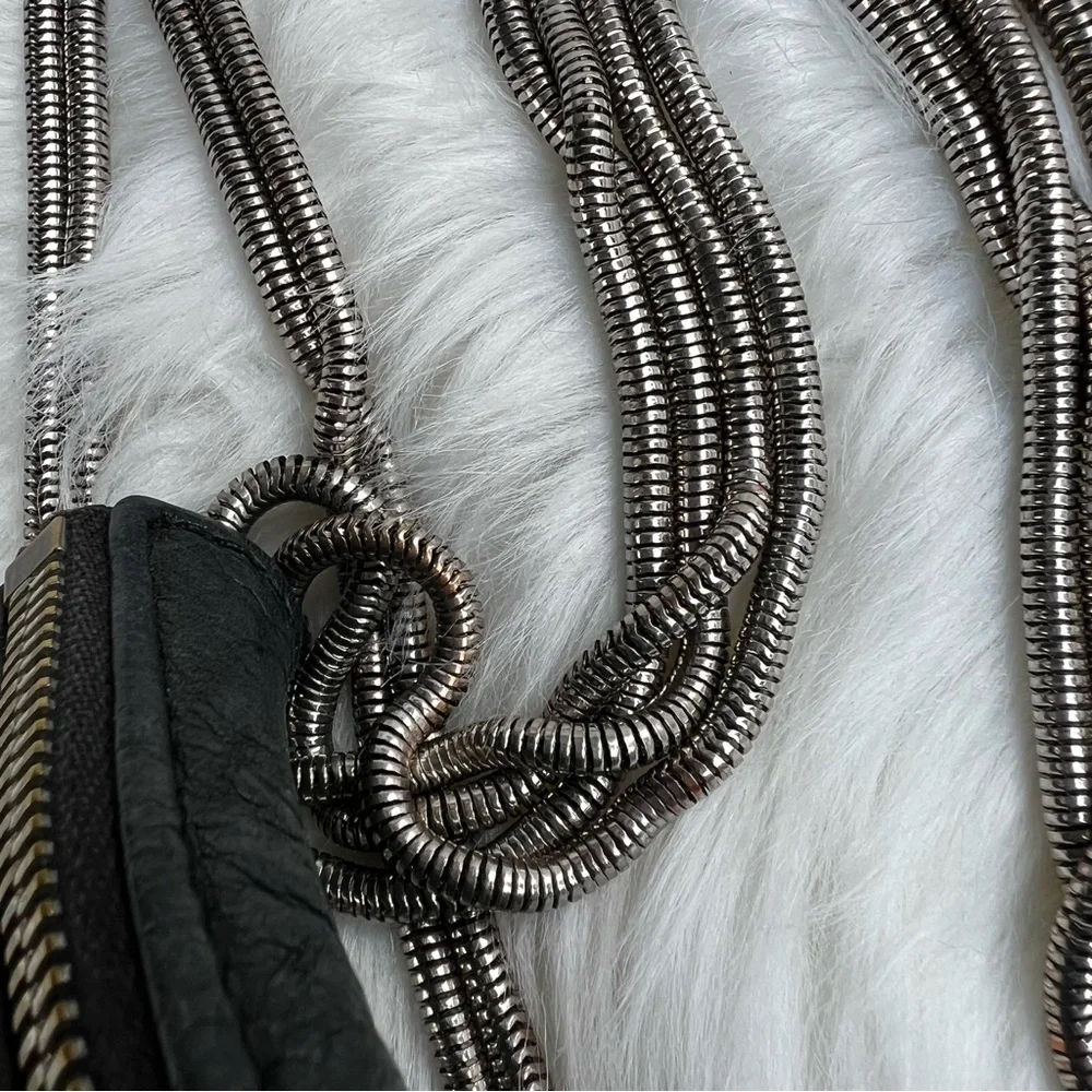 Alexander Wang Crossbody Bag Leather Distressed Grunge Rock - Picture 12 of 15